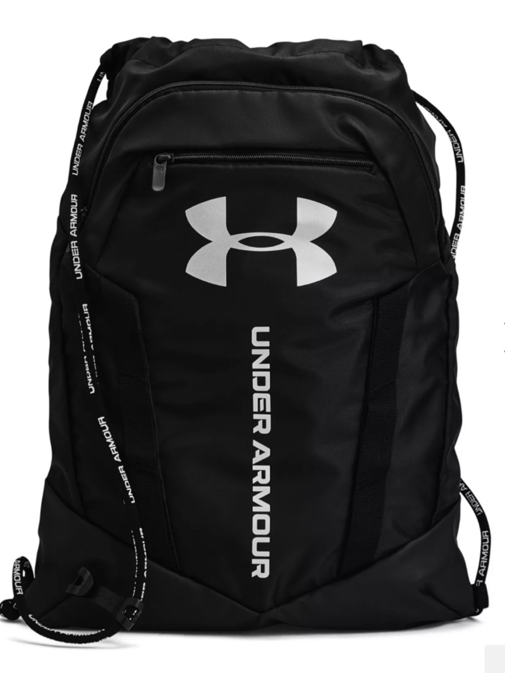 Under Armour Black and White Logo Sports Cinch Backpack